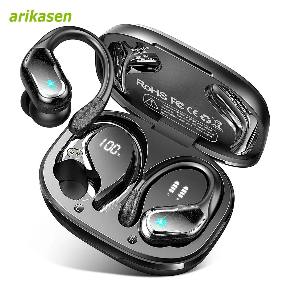 75Hrs Bluetooth 5.3 IP7 Waterproof Wireless Headphones